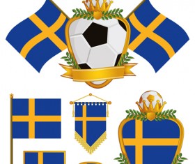 football flag elements vector set 14