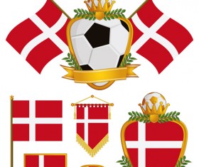 football flag elements vector set 15