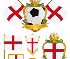 football flag elements vector set 17