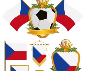 football flag elements vector set 18