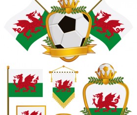 football flag elements vector set 19