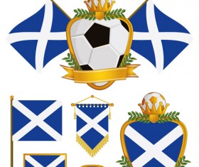 football flag elements vector set 20