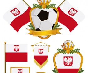 football flag elements vector set 03