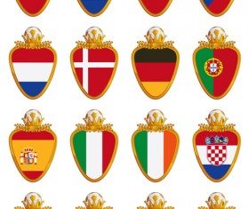 football flag elements vector set 01