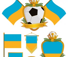 football flag elements vector set 04
