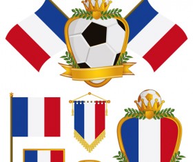 football flag elements vector set 05