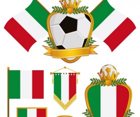 football flag elements vector set 06