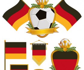 football flag elements vector set 07
