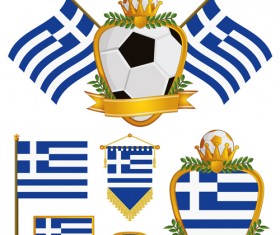 football flag elements vector set 09