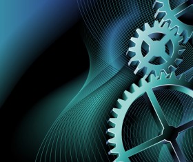 Set of Gears vector background 01