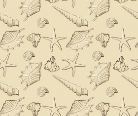 Set of Marine Small animals seamless pattern vector 02