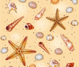 Set of Marine Small animals seamless pattern vector 04