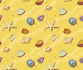 Set of Marine Small animals seamless pattern vector 05