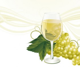 Grapes and grape wine elements vector 03