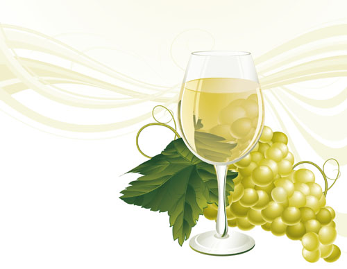 Grapes and grape wine elements vector 03