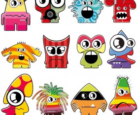 Vector of Funny cartoon monsters 01