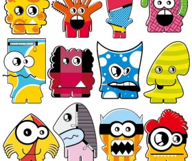 Vector of Funny cartoon monsters 03