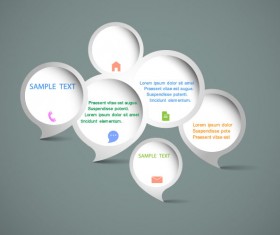 vector elements of Circle and cloud for the text template 01