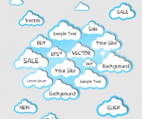 vector elements of Circle and cloud for the text template 02