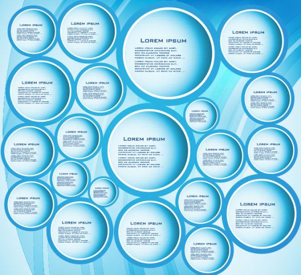 vector elements of Circle and cloud for the text template 03
