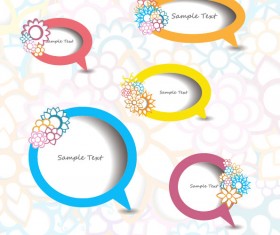 vector elements of Circle and cloud for the text template 04