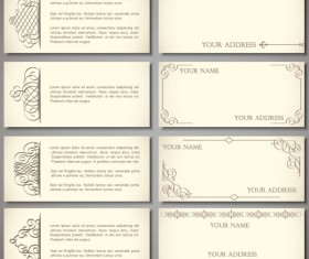Set of Vintage Business card design vector 01