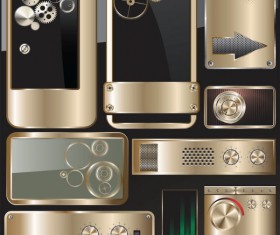 Metal technology design elements vector 01