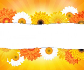 Sunflower elements background vector 04