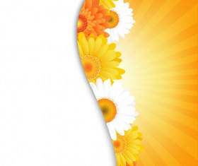 Sunflower elements background vector 05