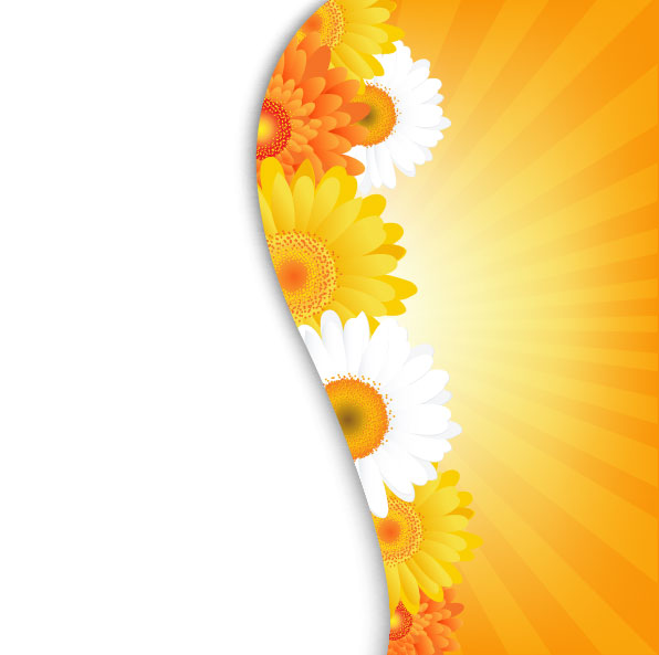 Sunflower elements background vector 05