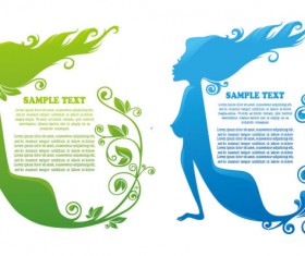 Beauty Silhouettes elements background vector 01