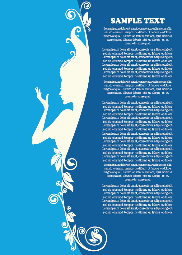 Beauty Silhouettes elements background vector 03