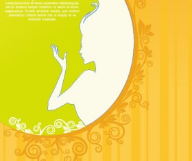 Beauty Silhouettes elements background vector 04