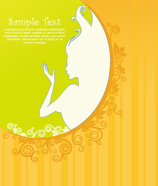 Beauty Silhouettes elements background vector 04