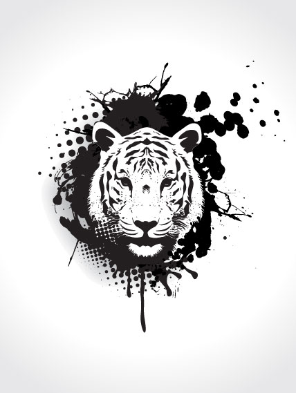 Set of Tiger vector picture art 04