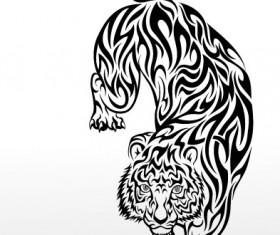 Set of Tiger vector picture art 08