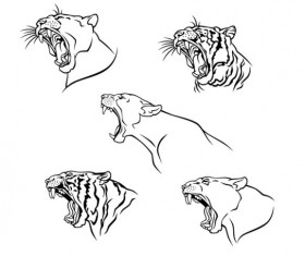 Set of Tiger vector picture art 10