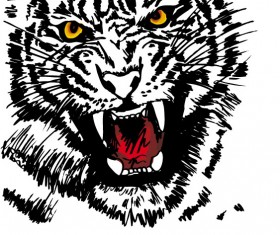 Set of Tiger vector picture art 27