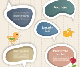 Elements of cute dialogize label vector 01