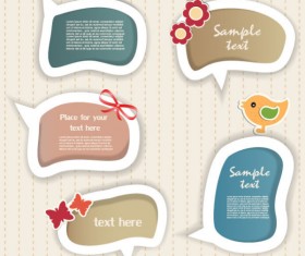 Elements of cute dialogize label vector 02