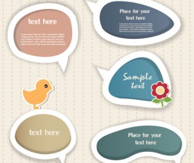 Elements of cute dialogize label vector 04