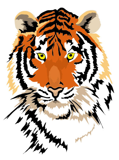 Set of Tiger vector picture art 01