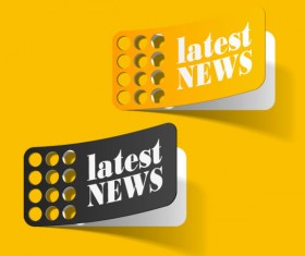 Black and yellow Stickers template vector 01