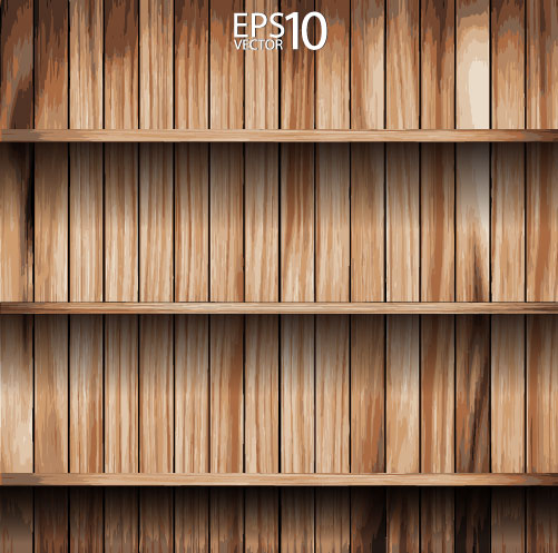 wooden Bookshelf background vector 02