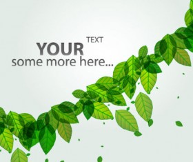 Green leave flyer and cover brochure background vector 01