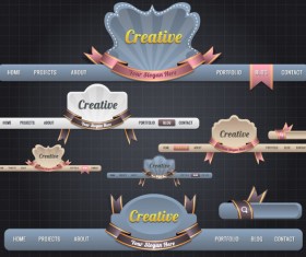 luxury of Vintage Website Navigation vector 03