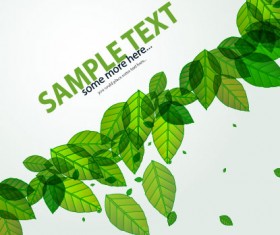 Green leave flyer and cover brochure background vector 02