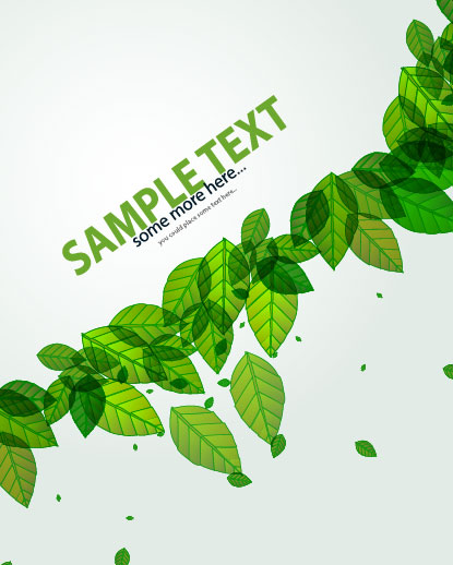 Green leave flyer and cover brochure background vector 02