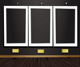 Set of Vintage wooden Photo Frame vector 02