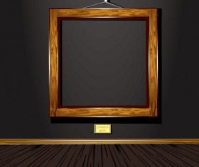 Set of Vintage wooden Photo Frame vector 04